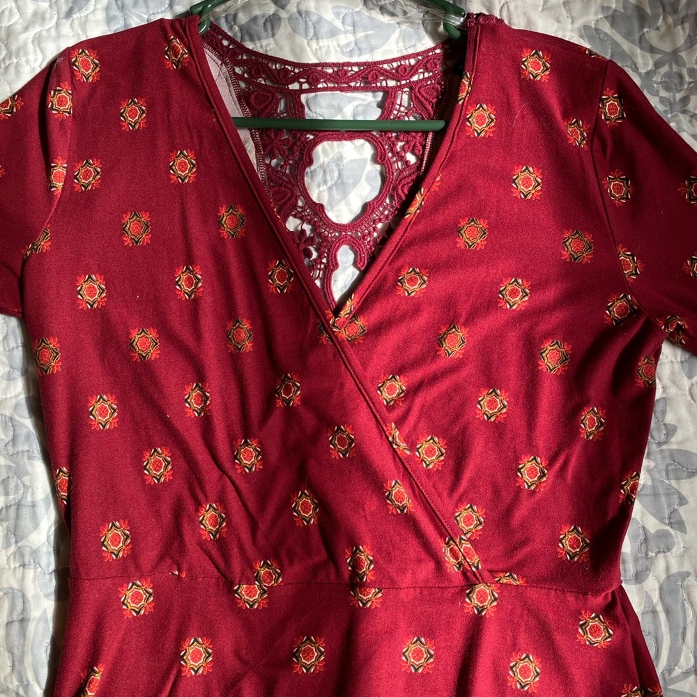 Red long sleeve dress